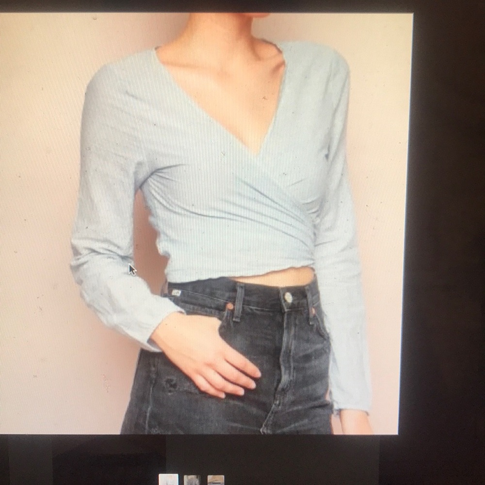 BRANDY MELVILLE STRIPED TIE SHIRT